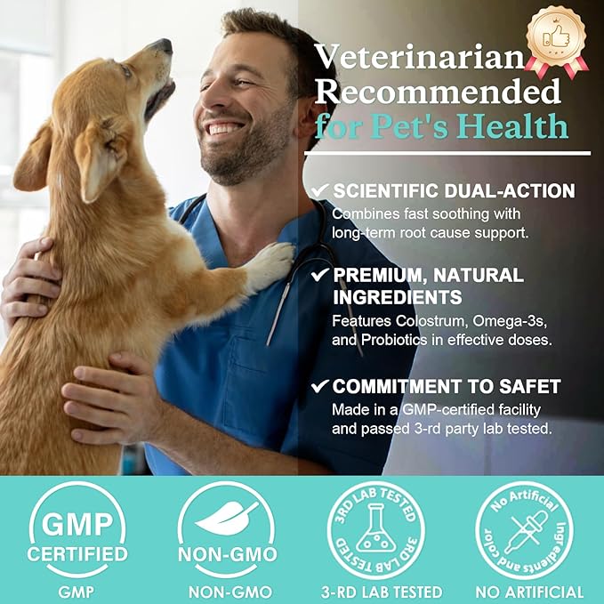 NATURE TARGET Dog Allergy Chews - Dog Allergy Relief, for Skin, Coat, Anti-Itch, Seasonal Allergies, Scratching, Pawlicking, 180 Freeze Dried Chews