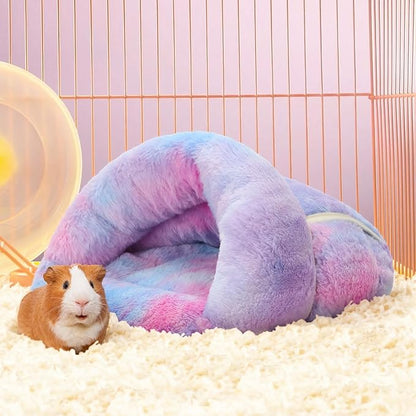 Wenqik 2 Pcs Guinea Pig Hideouts Washable Bunny Bedding Cuddle Warm Small Pet Sack Supplies Portable Pet Carrier Cage Nest Guinea Pig Accessories for Cage (Gradient Colors,Blending)