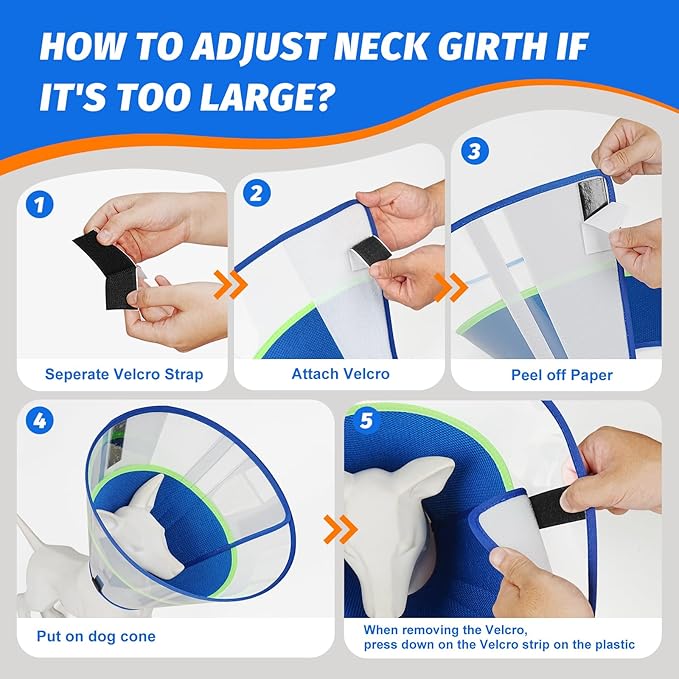 Dog Cone Collar with Soft Liner to Stop Licking, Elizabeth Recovery Collar After Surgery for Large Medium Dogs, Comfortable Pet Head Cone Alternative for Neutering Spay Injury (M)