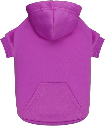 Purple Dog Hoodie Sweatshirt with Pocket - Medium Size, Soft Brushed Fleece