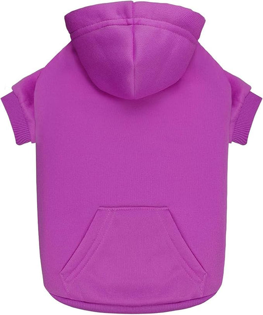 Purple Dog Hoodie Sweatshirt with Pocket - Medium Size, Soft Brushed Fleece