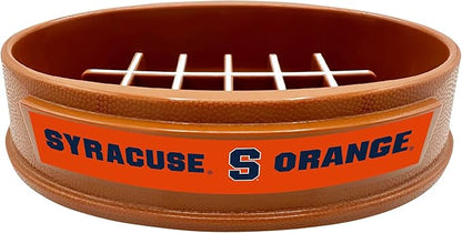NCAA Super-Bowl - Syracuse Orange Slow Feeder Dog Bowl. Football Design Slow Feeding Cat Bowl for Healthy Digestion. Non-Slip Pet Bowl for Large & Small Dogs & Cats