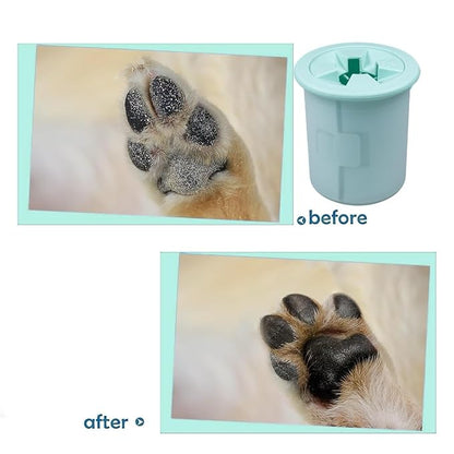 Dog Paw Cleaner Cup Dog Paw Foot Cleaner Paw Washer Portable Foot Cleaner Cup For Pet Cat-Small Green