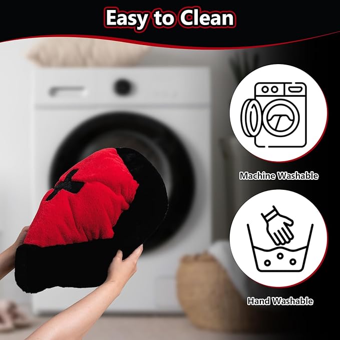 Cat Beds for Indoor Cats, Gothic Cat Beds Fits up to 40 lbs, Washble Coffin Dog Bed, Fluffy Pet Bed, Halloween House 32 * 22.4 Inch, Red & Black Large