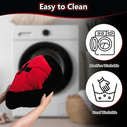 Cat Beds for Indoor Cats, Gothic Cat Beds Fits up to 40 lbs, Washble Coffin Dog Bed, Fluffy Pet Bed, Halloween House 32 * 22.4 Inch, Red & Black Large