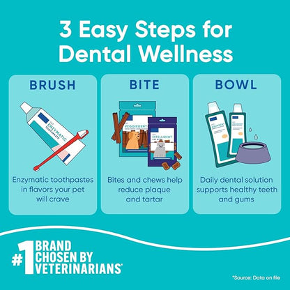 C.E.T. Enzymatic Oral Hygiene Chews for Dogs - Plaque & Tartar Control - Single Layer Beefhide with Exclusive Dual-Enzyme System & Tasty Chicken Flavor - Easy to Give Dog Dental Chew