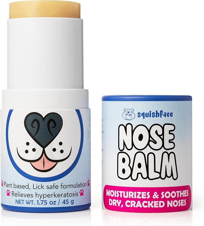 Squishface Nose Balm - Soothe & Protect Dry, Cracked Dog Snouts - Plant-Based, Lick-Safe Formulation to Aid in Relief of Hyperkeratosis - Great for All Breeds! (1.75 oz), Manufactured in USA