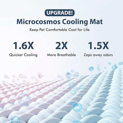 MICROCOSMOS Summer Cooling Mat & Sleeping Pad- Water Absorption Top, Materials Safe, Easy Carry, EZ Clean. Keep Cooling for Pets, Kids and Adults.(Green, 40" x28")