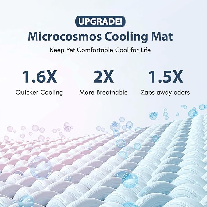 MICROCOSMOS Summer Cooling Mat & Sleeping Pad- Water Absorption Top, Easy Carry, EZ Clean, Materials Safe. Keep Cooling for Pets, Kids and Adults.(Grey, 28" x 22") Gray