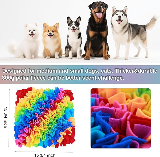 Ablechien Snuffle Mat for Dogs - Dog Feeding Mat, Nosework Training Mats for Foraging Instinct, Enrichment Toys for Small/Medium/Large Dogs