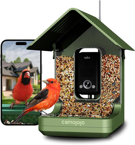 Hibird 4K HD Smart Bird Feeder with Camera, 2.4G/5G Dual WiFi Wireless Outdoor, Auto Higher Resolution Bird Video Capture, AI Identify 10000+ Species, 1080P Live Function for Everyone