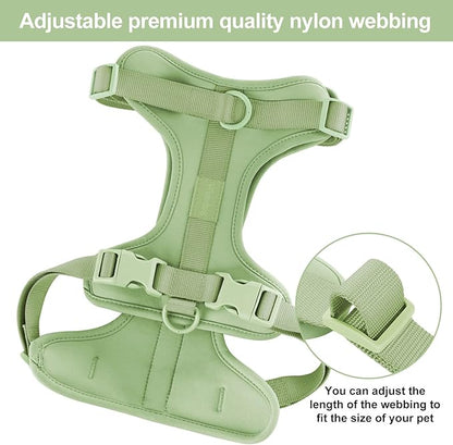 Wisedog No Pull Lightweight Dog Vest Harness with Soft and Comfortable Cushion, Breathable Mesh, for Small Medium Large Dogs Walking (S(Neck: 9.84"-14.17";Chest: 14.17"-22.05"), Sage Green)