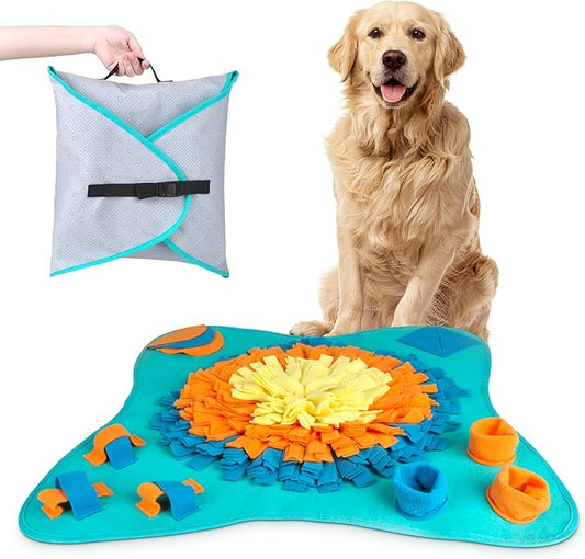 30" Snuffle Mat For Dogs, Dog Sniff Mat for Mental Stimulation and Enrichment, Slow Feeder Interactive Dog Toys to Encourage Natural Foraging, Adjustable Snuffle Mat for Dogs Large Breed