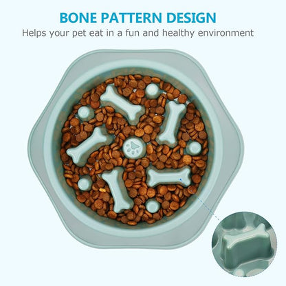 UPSKY Slow Feeder Dog Puzzle Bowl - Anti-Chocking, Interactive, Bloat Stop, Non-Slide, Lick Treat Bowl for Small & Medium Dogs (Green)