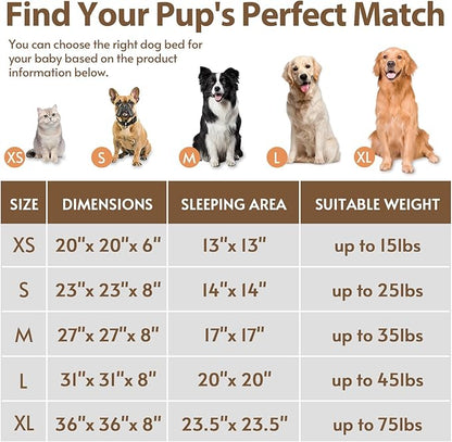 JOLLYVOGUE Small Dog & Cat Beds for Indoor Cats, Donut Cuddler Warming Soft Dog Beds with Anti-Slip Bottom, Round Calming Fluffy Plush Faux Fur Cushion Bed for Medium Dogs (27", Coffee)