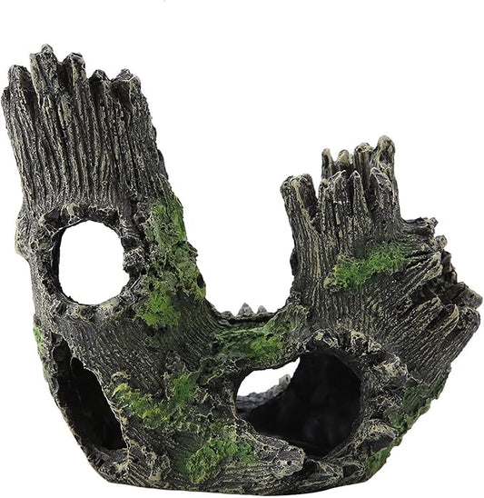 Tyenaza Aquarium Driftwood Decoration, Driftwood Resin Crafts Ornament for Aquarium Decoration Fish Tank Wood with Holes & Aquarium Caves Fish Tank Wood Decor(ST-004B)