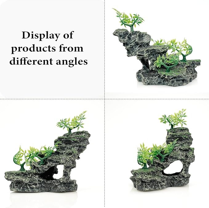 SiissaPeksid Fish Tank Decoration - Aquarium Ornament Rock Cave Landscape,01