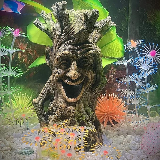SLOCME Fish Tank Tree Trunk Decorations - Lifelike Hollow Tree Wood Ornament Resin Figurine, Fish Can Swim Through The Trunk Hole
