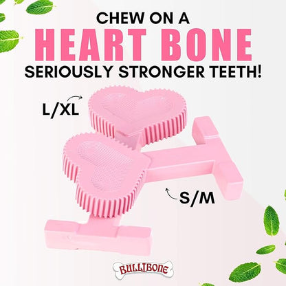 Bullibone Nylon Dog Chew Toy Nylon Bone - Improves Dental Hygiene, Easy to Grip Bottom, and Permeated with Flavor (Peppermint, Large - Single)