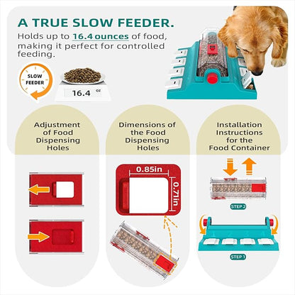 KADTC 2 Levels of Challenge,Extra Large Size,Paw-Activated Rolling Dog Puzzle Feeder Toy,U.S. Brand & Design,Treat Puzzles for Aggressive Chewers Dogs Mental Stimulation Food Slow Dispenser Toy