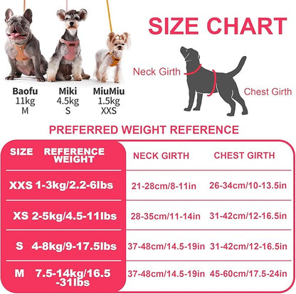 Puppytie No Pull xs Dog Harness with Multifunction Dog Leash,Soft Adjustable No Choke Escape Proof Pet Harness Vest,Suede Bow Wine red,XXS