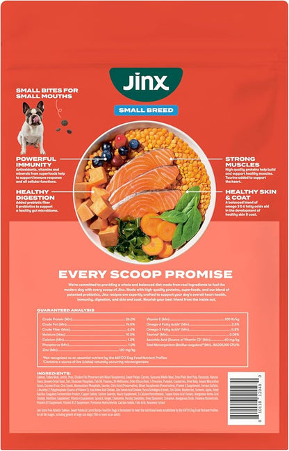 Jinx Premium Grain-Free Dry Dog Food, for All Lifestages - Real Salmon, Sweet Potato & Carrot Kibble with Superfoods for Immune Support & Probiotics for Digestive Support - No Fillers - 11.5lb