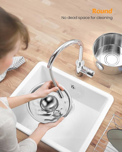 AONBOY Cat Water Fountain Stainless Steel, 108oz/3.2L Cat Fountain, Pet Water Fountain with Water Level Window, Hemispherical Shape, Multi-Filter, Silent Pump, Water Tap, Provides Flowing Water