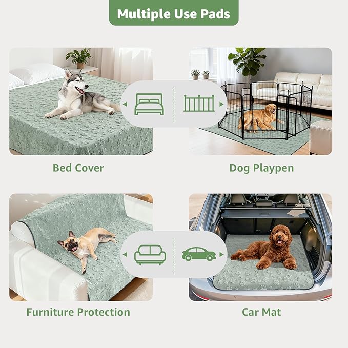 LOOBANI Reusable Puppy Pads: 4 Pack Super Absorbent Washable Pee Pads for Dogs, Leakproof and Waterproof Dog Training Pads Whelping Pads for Potty, Floor, Crate, Couch Bed and Travel, 18"x24"