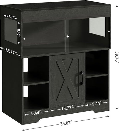 Herture 40 Gallon Reptile Terrarium Tank with Storage Cabinet, Reptile Tank with Stand, for Leopard Geckos, Corn Snakes, Juvenile Pets, Sliding Acrylic Doors, Mesh Top, Power Outlet, Black PX03RTB