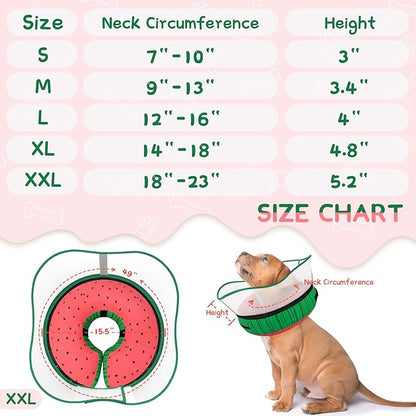 Supet Raised Inflatable Dog Cone Collar to Stop Licking, Soft Dog Cone Alternative After Surgery, Pet Neck Donut Collar for Small Medium Large Dogs