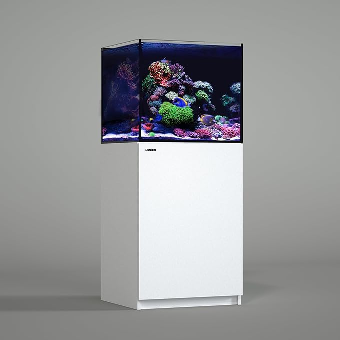 LANDEN RS 60 ReefStar Saltwater Aquarium Reef-Ready Sump Aquarium-50 Gal Display + 20 Gal Sump | 23.6″×21.7″×19.7″ Tank + Cabinet w/Built-in Filtration for Coral & Nano Fish