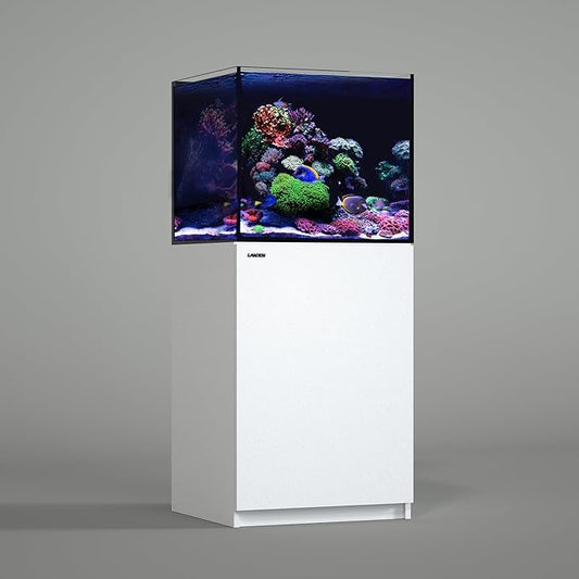 LANDEN RS 60 ReefStar Saltwater Aquarium Reef-Ready Sump Aquarium-50 Gal Display + 20 Gal Sump | 23.6″×21.7″×19.7″ Tank + Cabinet w/Built-in Filtration for Coral & Nano Fish
