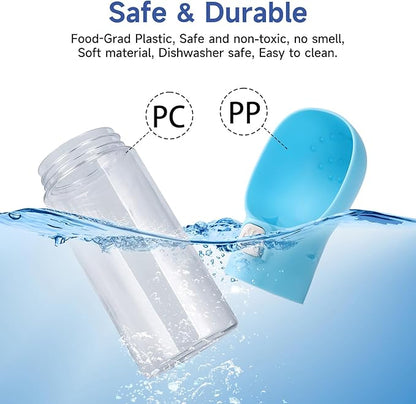 Colorday Handheld Dog Treat Dispenser Built-in Clicker & Treat Pouch, Slow Feeder for Puppy Training Walking Hiking Traveling (6.7 OZ, Blue)