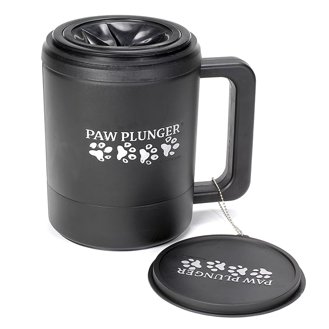 – Dog Paw Cleaner - Puppy Essentials - Portable Dirty Paw Washer - Ideal for Large Dogs - Black