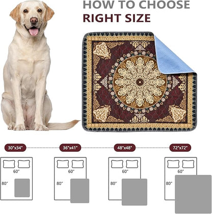 Qeils Washable Pee Pads, Reusable Puppy Pads Super Absorbent Leakproof Dog Training Pads, Non-Slip Wee Wee Pads for Crate, Floor, Potty Pads Feeding Mat Dog Pee 2 Pack 48"x48"