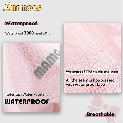 MAMORE Dog Raincoats, Waterproof Dog Rain Jacket with Clear Hood, Adjustable Reflective Lightweight Breathable Pet Rain Poncho for Small Medium Large Dogs (Pink, Large)