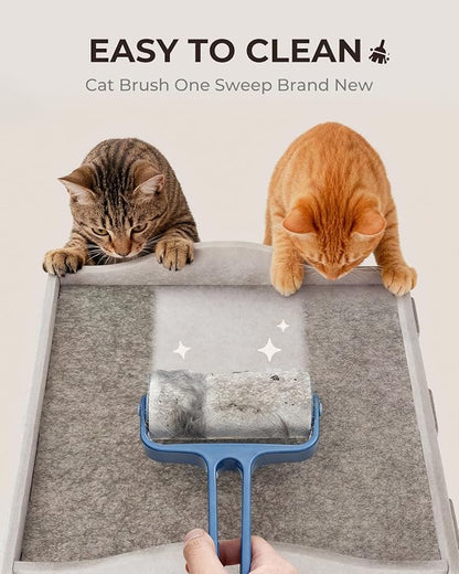 Apasiri Indoor Cat Houses for Indoor Cats, Warm Insulated Covered Cat Cave for Indoor Cats House, Strong Scratch-Resistant Capacity, Sturdy Fiber, Compatible with Heating Pads, Cat