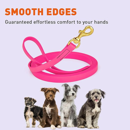 Viper Biothane K9 Working Dog Leash Waterproof Lead for Tracking Training Schutzhund Odor-Proof Long Line with Solid Brass Snap for Puppy Medium and Large Dogs, 10ft Passionfruit Pink