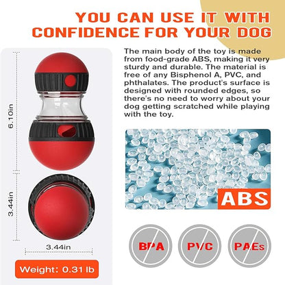 Interactive Dog Puzzle Toy - Keeps Your Beloved Dog Busy & Focused , Mental Stimulation Cognitive Toys | Rolling Large Adjustable Treat Dispenser Ball & Slow Feeder Bowl Combo Set（3.44in,3.44in,6.1in）