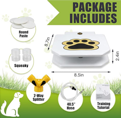Poofzy Dog Water Fountain Step On, Outdoor Dog Water Sprinkler for Large Dogs, Dog Water Toy Dog Sprinkler Paw Activated with Upgrade Copper Valve Set, Easy to Use, Fresh Water to Drink