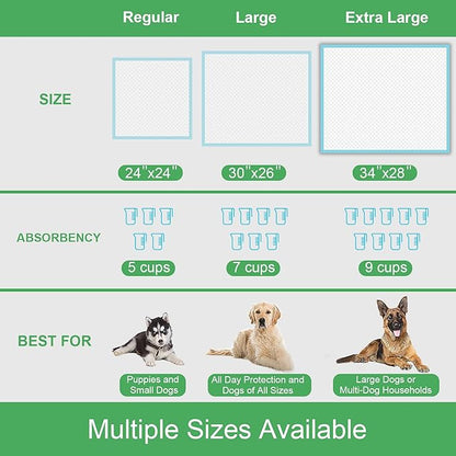Deep Dear XLarge Dog Pads 28"x34", Puppy Pads for Potty Training, Heavy Absorbency Pee Pads for Dogs, Dog Potty Pads for Pups, Kittens, Rabbits, Quick Drying & No Leaking Pet Pads for Housetraining