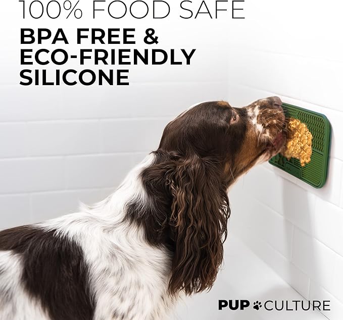 Pup Culture Dog Lick Mat for Dogs, Feeding Pad for Anxious Pets Plus 4 Different Puzzles for Mental Stimulation for Dogs - Supports Mental, Dental, and Digestive Health, Bite Resistant and Heavy Duty