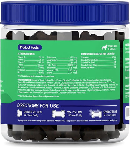 PupGrade Daily Multivitamin for Dogs - All-in-One Supplement for Digestive, Immune, Skin and Coat Health - 32 Healthy Nutrients, Probiotic Enzymes, Omega Fish Oil, Vitamins A, C, D & E - 30 Soft Chews