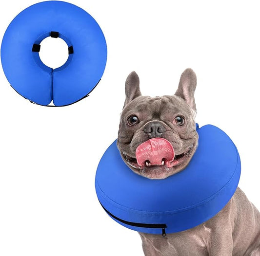 Supet Inflatable Dog Cone Collar for Large Medium Small Dogs, Soft Cone Collar for Dogs Cats, ECollar Doggie Neck Donut Dog Cone Alternative After Surgery