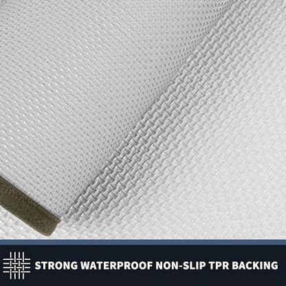PURRUGS Dirt Trapping Door Mat 20" x 32", Non-Slip Washable Entry Mat, Dog Doormat, Front Door Mat, Super Absorbent Entrance Mat for Muddy Shoes & Paws, Budding Green & Sage Green