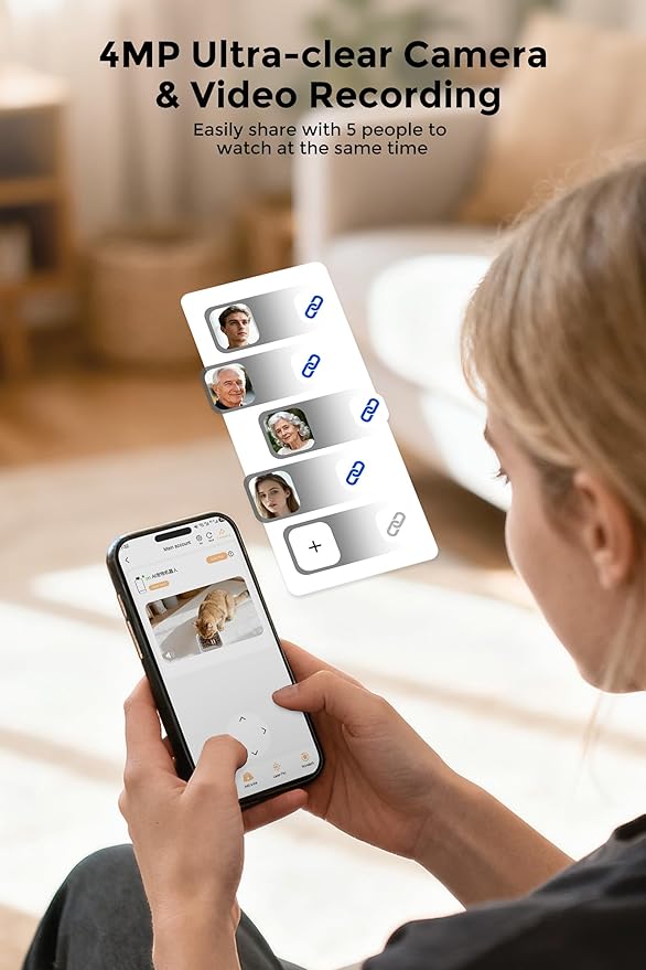 Teendow XLY-M1 Automatic Cat Feeder with Camera, 3.5L Cat Food Dispenser, AI Subscription Pet Feeder 4MP HD Video with Night Vision Timed Feeding Dry Food for Dog APP Control 5G WiFi