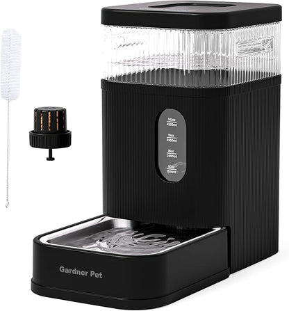 Gardner Pet 2.2 Gallon Automatic Dog Water Bowl Dispenser 8.5L Gravity Water Feeder with Stainless Steel Bowl & Maifan Stone Filter, BPA-Free for for Cats and Dogs (Black, 2.2 Gallon)