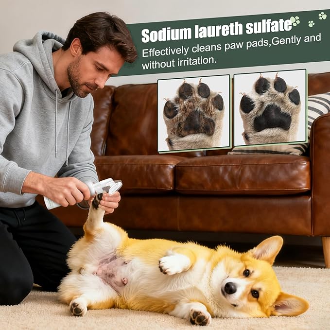 Paw Cleaner - Dog Muddy Feet Grooming Washer, 100ml Silicone Brush Cleaning Supply | Sturdy & Easy-to-Use, Ideal for Puppies Kittens Small Medium Large Breed Travel Walking Bath, 7.09x2.05 Inches