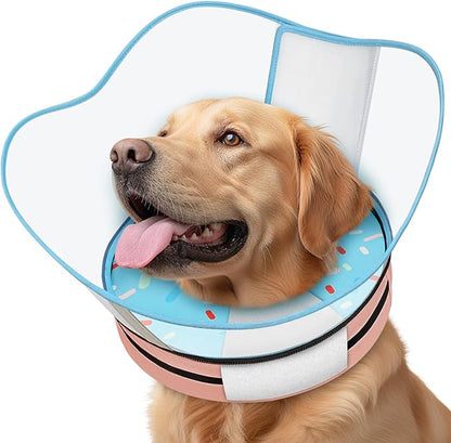 Supet Raised Sponge Dog Cone Collar Alternative After Surgery, Soft Dog Cone for Small Medium Large Dogs to Stop Licking, Pet Neck Donut Collar After Surgery