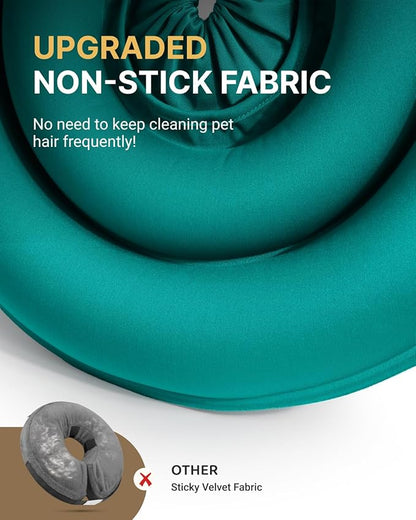 MIDOG Soft Inflatable Dog Cone - Comfortable Alternative After Surgery That Doesn't Block Vision, Patented Donut Recovery Collar Prevents Licking for Large & Medium Dogs (XS)